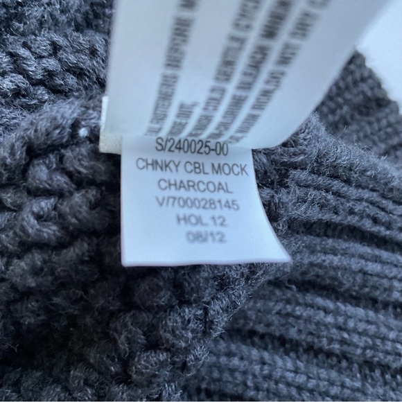 Gap Mens Cardigan Sz L Gray Cable Knit Fisherman Chunky Preppy Academia 90s Y2K - Picture 10 of 12